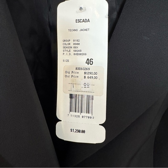 NWT Escada Techno Jacket Black Size 46 (US 14-16) - Picture 8 of 8